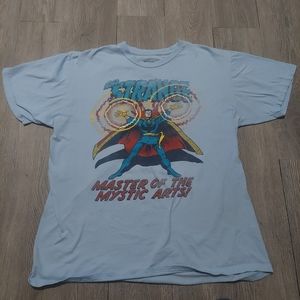 Marvel Dr Strange light blue 100% Cotton Large T shirt.